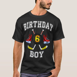 6e Birthday Boy Ice Hockey 6-årig pojke T Shirt