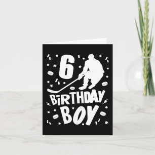 6e Birthday Boy Ice Hockey Kids 6 år gammal Party Kort