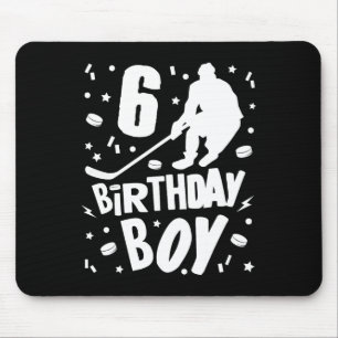 6e Birthday Boy Ice Hockey Kids 6 år gammal Party Musmatta
