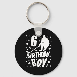 6e Birthday Boy Ice Hockey Kids 6 år gammal Party Nyckelring