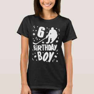 6e Birthday Boy Ice Hockey Kids 6 år gammal Party T Shirt