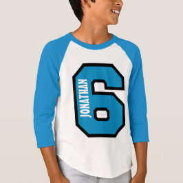 6e Birthday Boy Sports nummer fem år A03A T-shirt