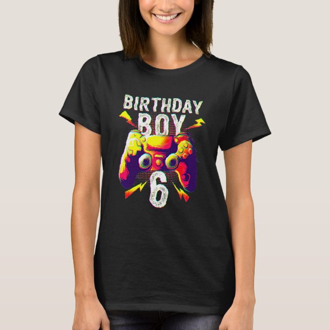 6e Birthday Boy Video Gamer 6-årsjubileum Gami T Shirt (Framsida)