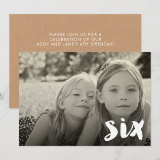 6e Birthday Boys Girls nummer nummer sex fotoöverl Inbjudningar