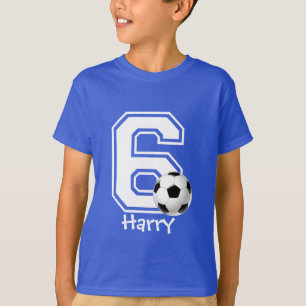 6e Birthday boysoccer personlig-3 T-shirt