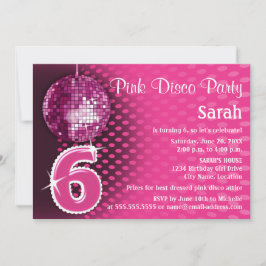 6e Birthday Disco Party Inbjudningar