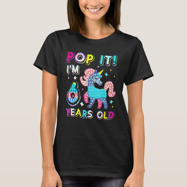 6e Birthday Fidget Leksak Pop Det är Birthday Girl T Shirt (Framsida)