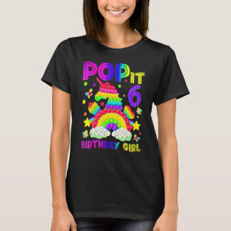 6e Birthday Fidget Leksak Pop Det är Birthday Girl T Shirt
