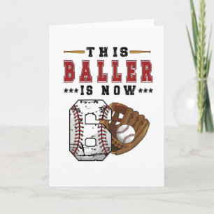 6e Birthday Gift Baseball Player 6 år gammal pojke Kort
