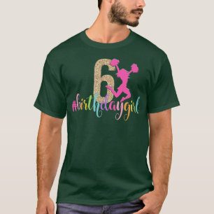 6e Birthday Girl Cheerledare Rainbow Cheerlead T Shirt