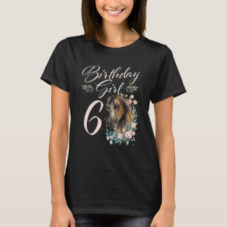 6e Birthday Girl Horse 6 Years Bday T Shirt