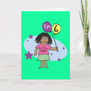 6e Birthday Girls Kort