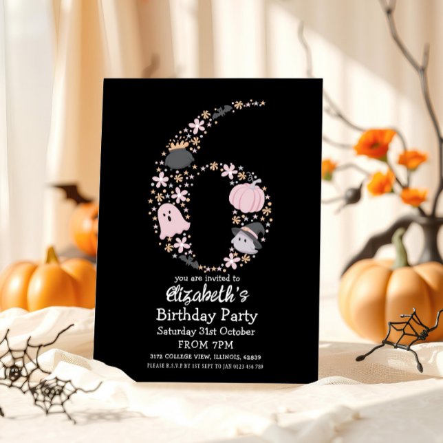 6e Birthday Halloween Inbjudningar (Skapare uppladdad)