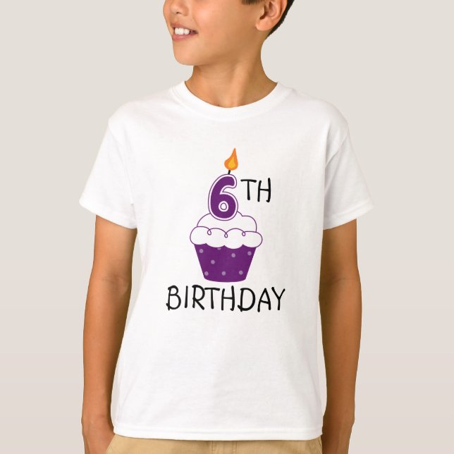 6e Birthday Kids T-Shirt (Framsida)