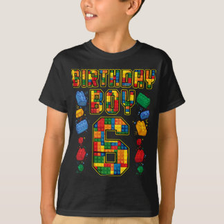 6e Birthday Master Builder 6 år gammal blockbuil T Shirt