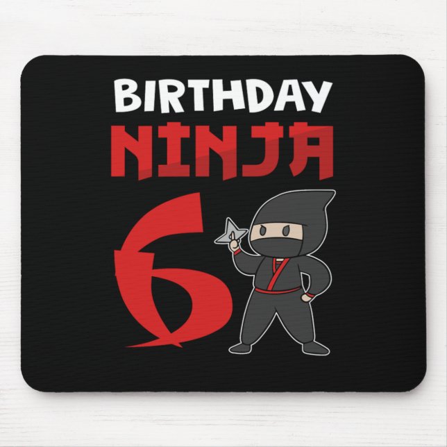 6e Birthday Ninja 6 Years Ninja Costume Gift Musmatta (Framsidan)