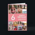 6e Birthday Photo Collage 13 Photos Rosa & White Kort<br><div class="desc">6e Grattis på födelsedagen Photo Collage 13 Photos Rosa and White Birthday Card för alla åldrar. Den 13:e 15:e 16:e 18:e 20:e 30:e 40:e 60:e 70:e 80:e 90:e 100:e, alla åldrar. Om du vill göra ytterligare anpassningar klickar du på knappen "Anpassa" och användor verktyg som är utformat för att ändra...</div>