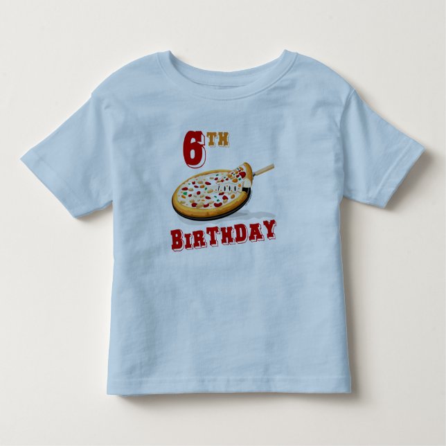 6e Birthday Pizza Party Tee (Framsida)