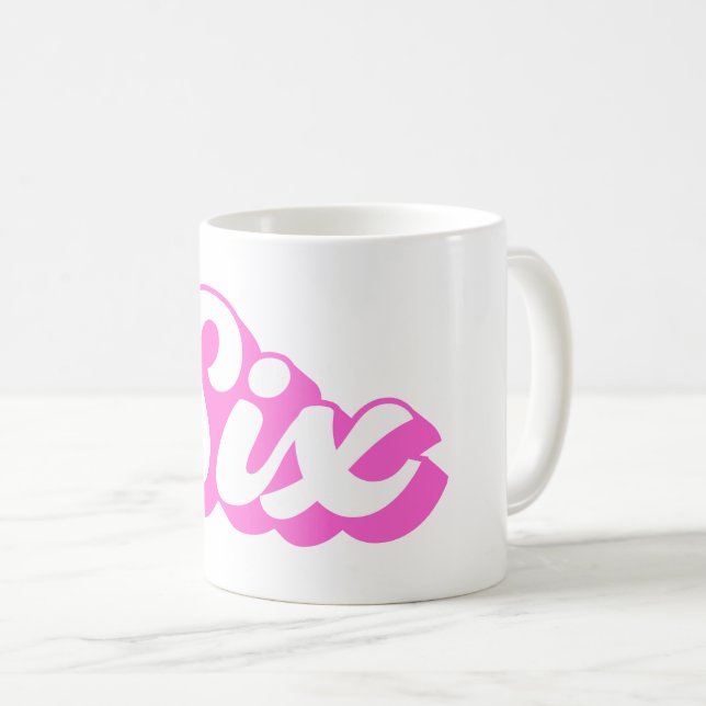 6e Birthday Retro Girl Kaffemugg (Framsida höger)