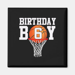 6e Birthday Sport 6 år gammal basketboll 6 pojkar Magnet