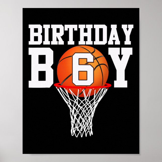 6e Birthday Sport 6 år gammal basketboll 6 pojkar  Poster (Framsidan)