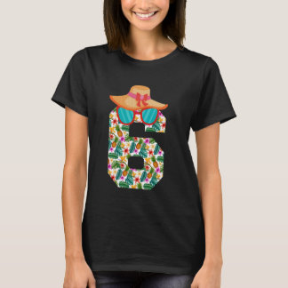 6e Birthday Summer Aloha Hawaiian Thmet Party 6 T Shirt