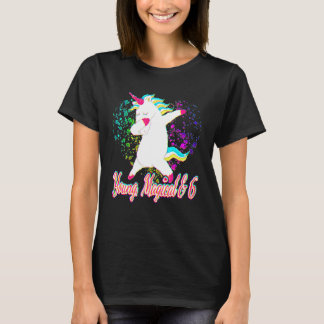 6e Birthday-utrustning Dabbing Unicorn Young Magic T Shirt