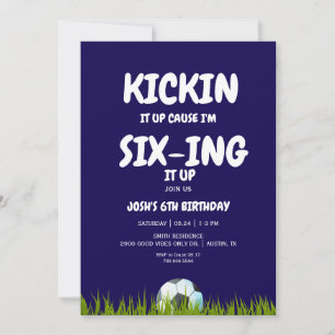 6e Boy's Kickin it Up Blue Ocer Födelsedagsfest Inbjudningar