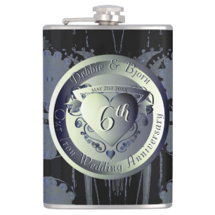 6e Bröllop-årsdagen av Steampunk Järn Medallion Fickplunta
