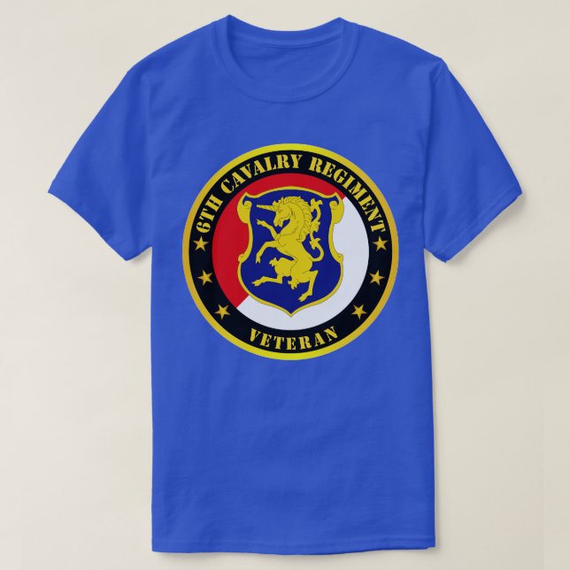 6e Cavalry Regiment Veteran T Shirt (Design framsida)