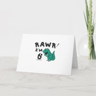6e: Dinosaur Gift för sex år gamla barn Kort