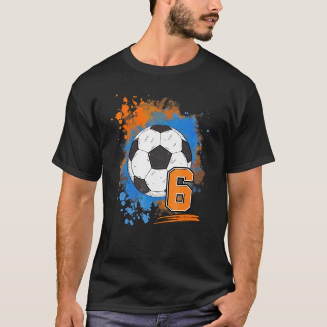 6e födelsedag 6 år gammal fotbollsboll t shirt (Framsida)