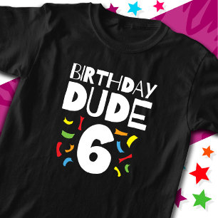 6e födelsedag 6 år gammal pojke Party födelsedag 6 T Shirt