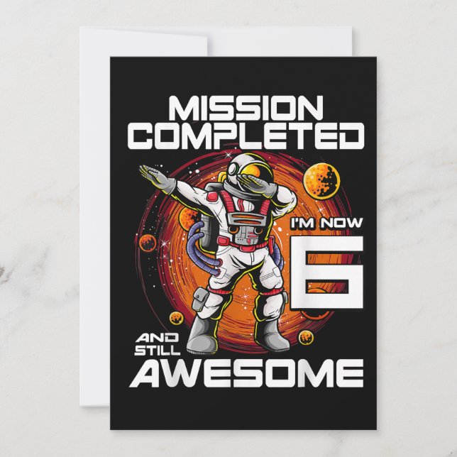 6e födelsedag astronaut 6 år gammal Rymden bir Spara Datumet (Framsida)