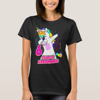 6e födelsedag Dabbing Unicorn 6 Awes T Shirt