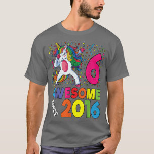 6e födelsedag Dabbing Unicorn Party Gift 6 år Ol T Shirt