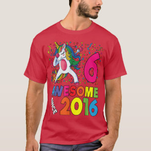 6e födelsedag Dabbing Unicorn Party Gift 6 år Ol T Shirt