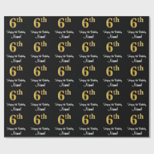 6e födelsedag: Elegant Luxurious Faux Guld Titta # Presentpapper