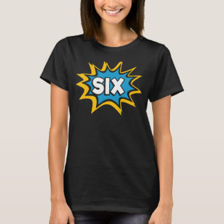 6e födelsedag eller flicka, 6 år gammal, turande t shirt
