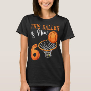 6e födelsedag för mindre basket t shirt