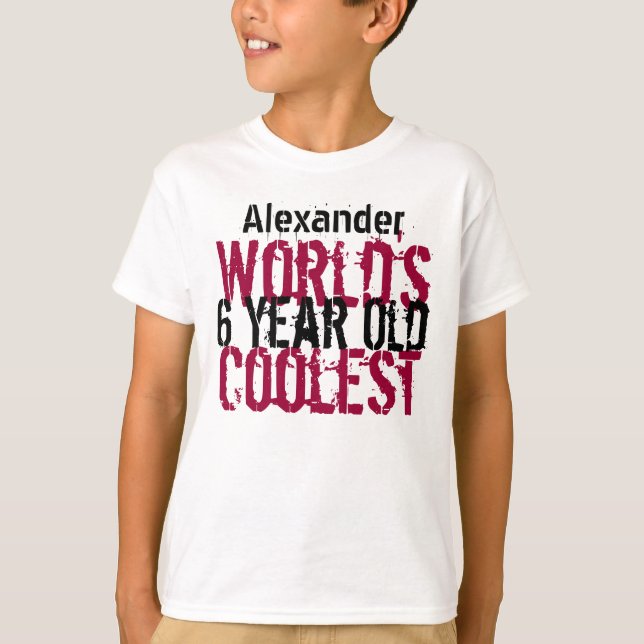 6e födelsedag Gift World's Coolest 6 Year Old Boy T Shirt (Framsida)