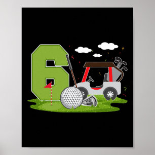 6e födelsedag Golf 6 år gammal Födelsedagsfest Gol Poster