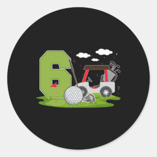 6e födelsedag Golf 6 år gammal Födelsedagsfest Gol Runt Klistermärke