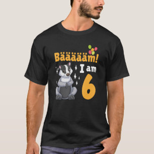 6e födelsedag Honey badger Födelsedagsfest 6 T Shirt