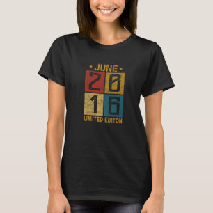 6e födelsedag juni 2016 född 2016 6 år gammal dag t shirt