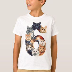 6e födelsedag Kittens katter som är sex år gamla b T Shirt