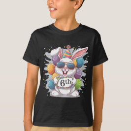 6e födelsedag med söt bunny t shirt