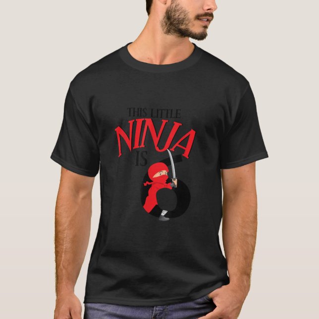 6e födelsedag Ninja 6:e året gammal Ninja Party T Shirt (Framsida)