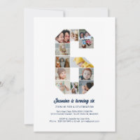 6e födelsedag nummer 6 Anpassningsbar Fotokollage