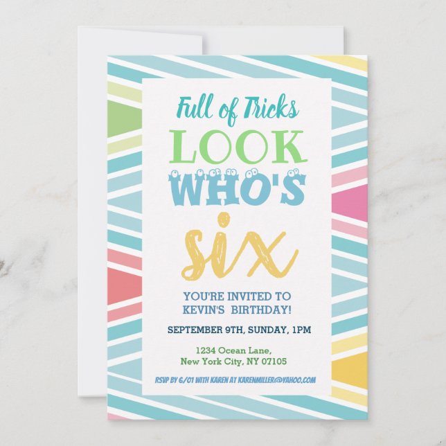 6e födelsedag Ord Inbjudningar (Framsida)